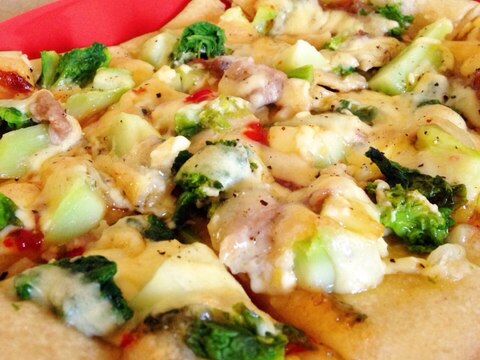 あまり野菜のエスニック風ピザ